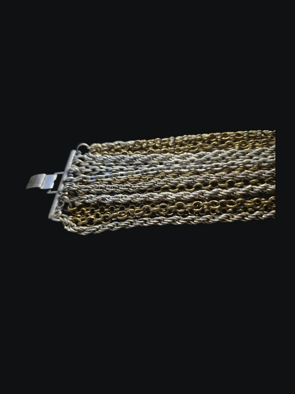 Two-Tone Multi-Row Chain Bracelet - Women Accessories